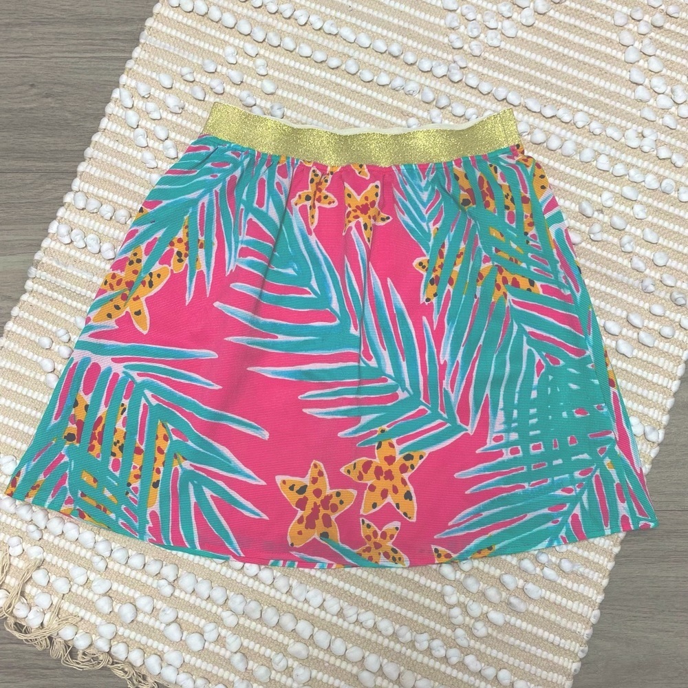 Lilly Pulitzer Palm Leaf & Star Mini Skirt sz S
